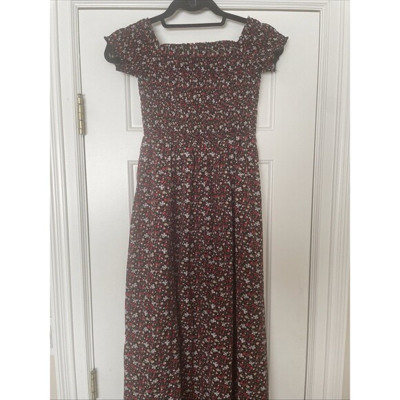 Aakaa Woman’s Maxi Dress Size Small Floral Red Flowers - Picture 4 of 8